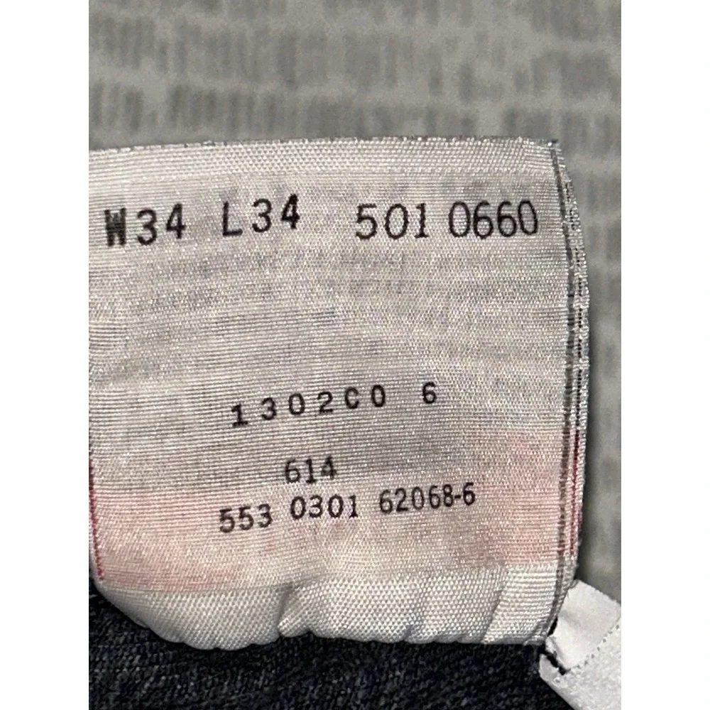 Vintage Levis 501 Jeans Men's 32x32 (Tag 34x34) Black Button Fly Made In USA
